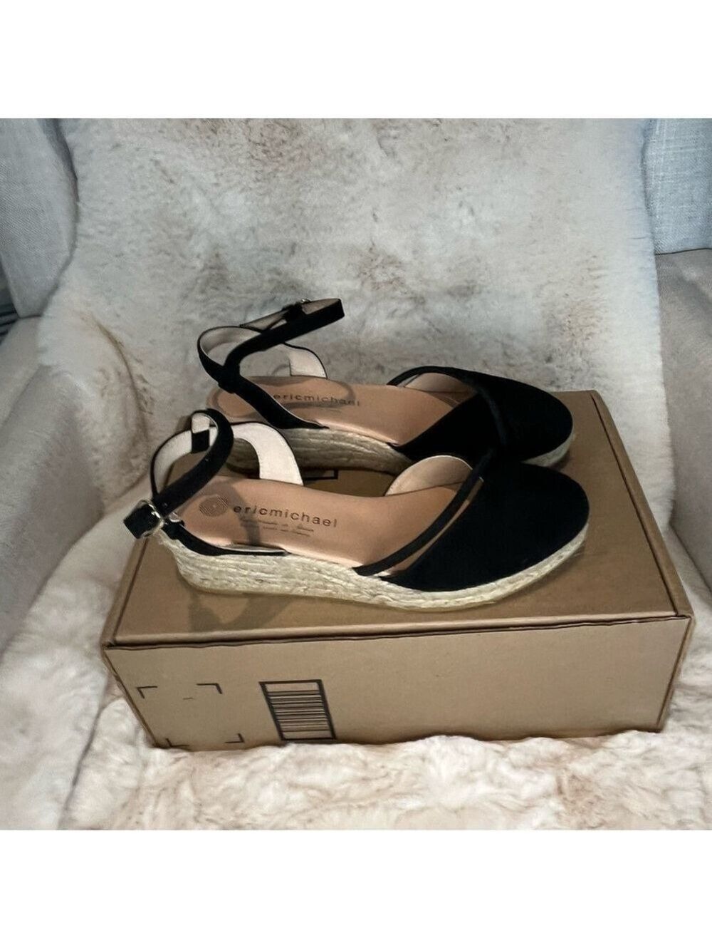 Eric Michael Black Espadrille Wedges